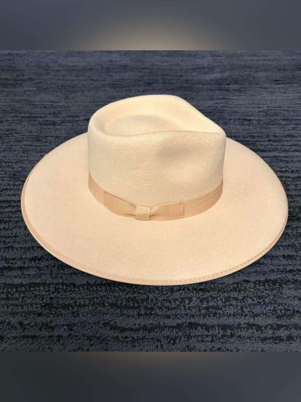 Lack of Color Size S Ivory Rancher Wide Brim Ribbon Trim Wool Fedora Hat